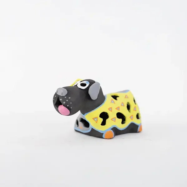 Terracotta dog tealight holder handmade candle cover