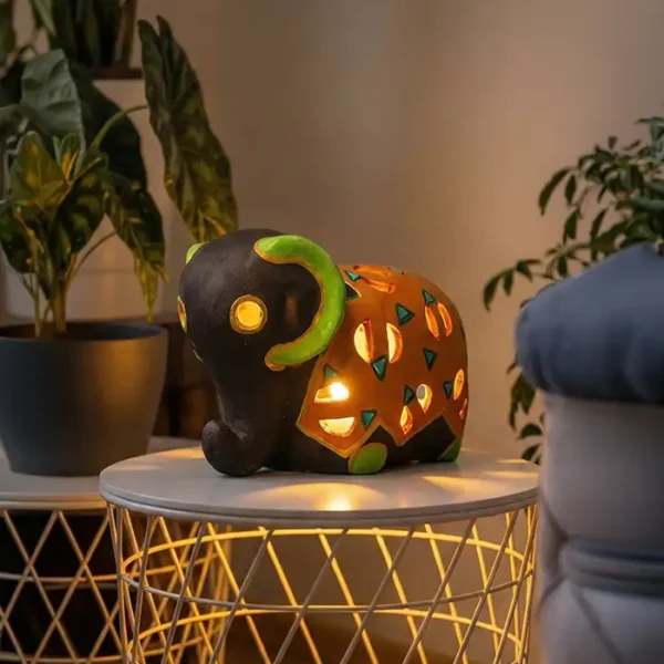 Terracotta elephant figurine home decor - Pipihiri handcrafted gift