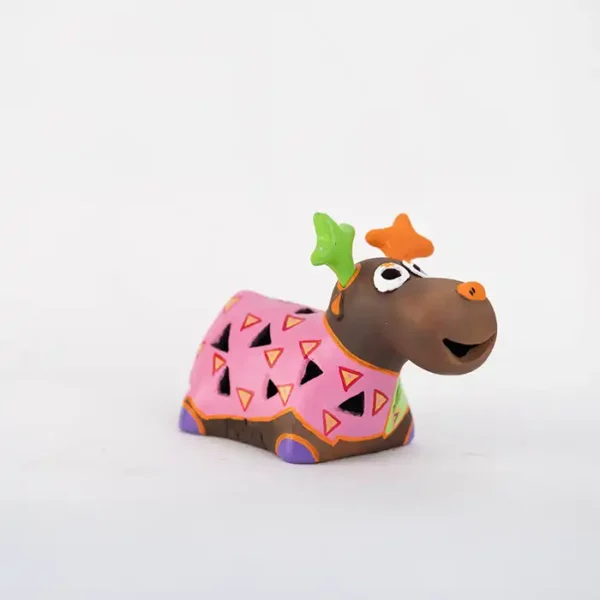 terracotta reindeer candle tealight cover handpainted by Pipihiri