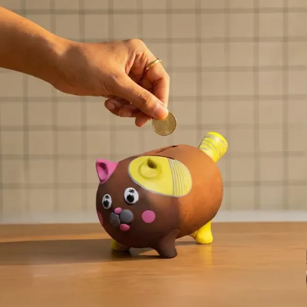 Terracotta cow money bank piggy bank - Pipihiri handcrafted gift