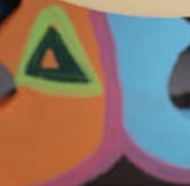 Orange and blue handmade terracotta coasters by Pipihiri